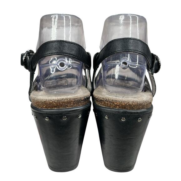 Dansko Women's Frida Black Leather Strappy Wedge Sandal Size 40 US 9.5/10 - Picture 8 of 11